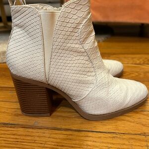 Altar'd State Cream Textured Ankle Boots